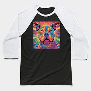 Psychedelic Pitbull Baseball T-Shirt